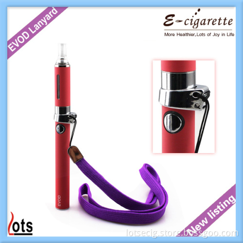 Wholesale Ecig Evod Battery Necklace with Metal or Rubber Pendant Various Colors Evod Lanyard